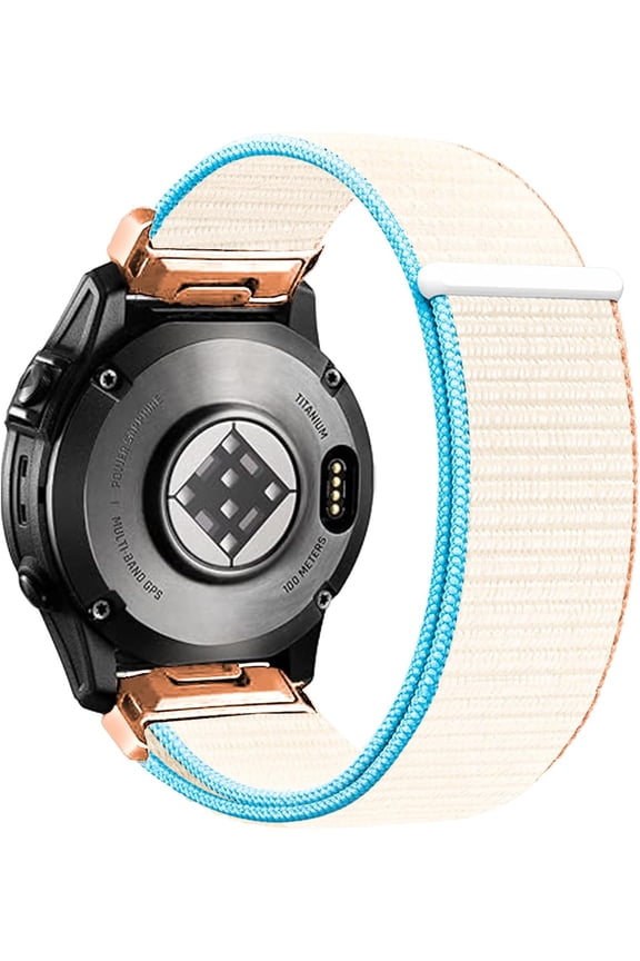 -Velcro Nylon Quickfit 20mm Watch Band for Garmin Fenix 8 43mm, Fenix 6s, Fenix 5s, Epix Pro Gen 2 42mm, Approach S70 42mm Soft Hook and Loop Replacement Sport Band