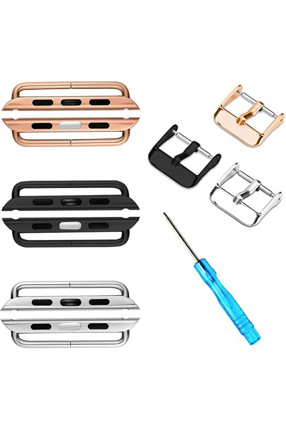 -Watch Band Connector Kit for Apple Watch, Metal Replacement Adapter for iWatch Straps Ultra (49mm) & Series 8 7 (45mm 41mm) Series 6 5 4 (44mm 40mm) Series 3 2 1 (42mm 38mm)