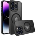 thumbnail image 1 of PLUHKN-for iPhone 14 pro max Case [Compatible with Magsafe]Translucent Matte Phone Cover, [10 FT Military Grade Drop Protection] Slim Durable Shockproof Protective Bumper (Black Magnetic, iPhone 14 p, 1 of 4