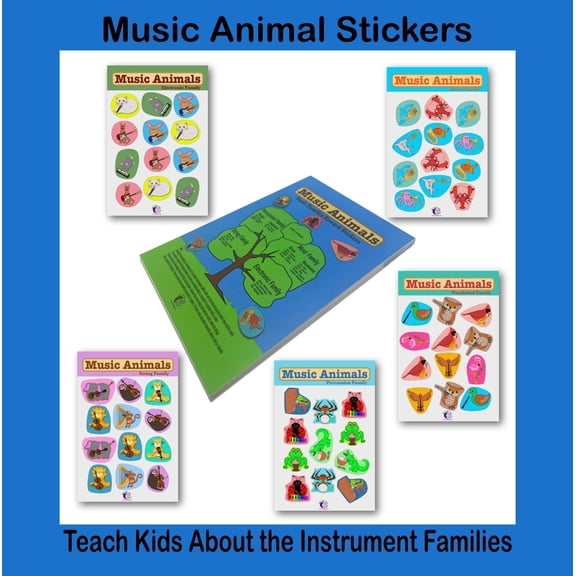 PLUM ROSE Music Animals Sticker Book 250, 25 pages