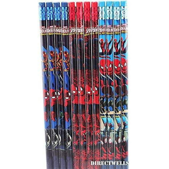 PLUMA IMPORTS Spiderman Ultimate Pencils, #2 HB Lead, Assorted Colors, 12 Count