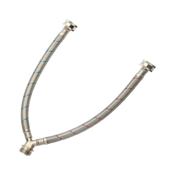 Krydros 3/4-in Brass Fittings Stainless Steel Washing Machine Y-Mixer Hose for Laundry Room