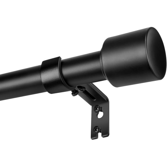 PLUMYHG-1' Diameter Matte Black Curtain Rod, 30-60 inch, Fits 30-54 Windows, Heavy Duty, Adjustable, Telescopic, Splicing Metal, Extra Long, for Windows & Sliding Glass Door