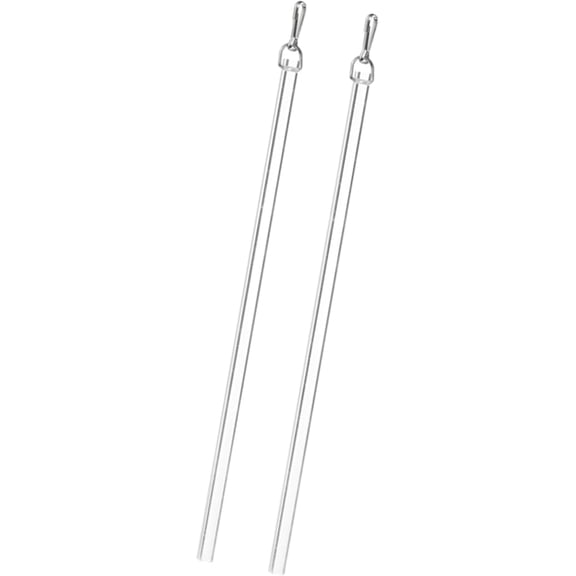 PLUMYHG-17" Clear Curtain Pull Rods, 2-Pack A clear curtain pull wand and blind wand replacement set with hooks. Easily operate and tilt blinds or curtains with these essential window rods.
