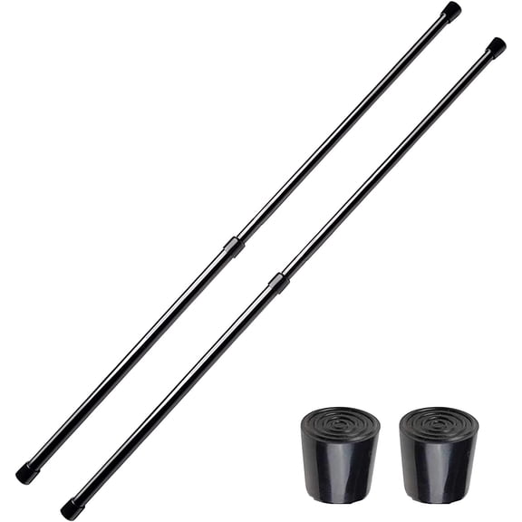 PLUMYHG-2 Pack Small Tension Rods 26 in to 39 Curtain Rods Window Rods in Extendable Width Spring Cupboard Bars for Kitchen Utensils, Closet, and Cabinet, Fit in The Spaces to Stay Up