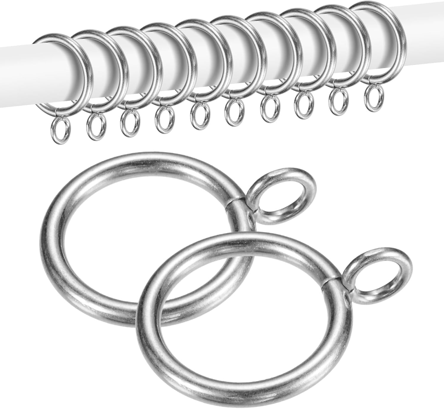 PLUMYHG-20-Pack Curtain Ring with Eyelet 1 Inch ID Fits Up to 3/4 Inch ...