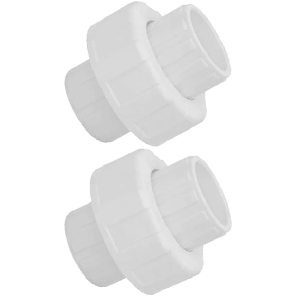 PLUMYHG-2pack 1-1/2" PVC Slip Union Coupling (Socket x Socket),Schedule 40,Plumbing Fitting with EPDM O-Ring, White, PVC Couplings for Farm Irrigation, Garden Watering & Pool Plumbing.