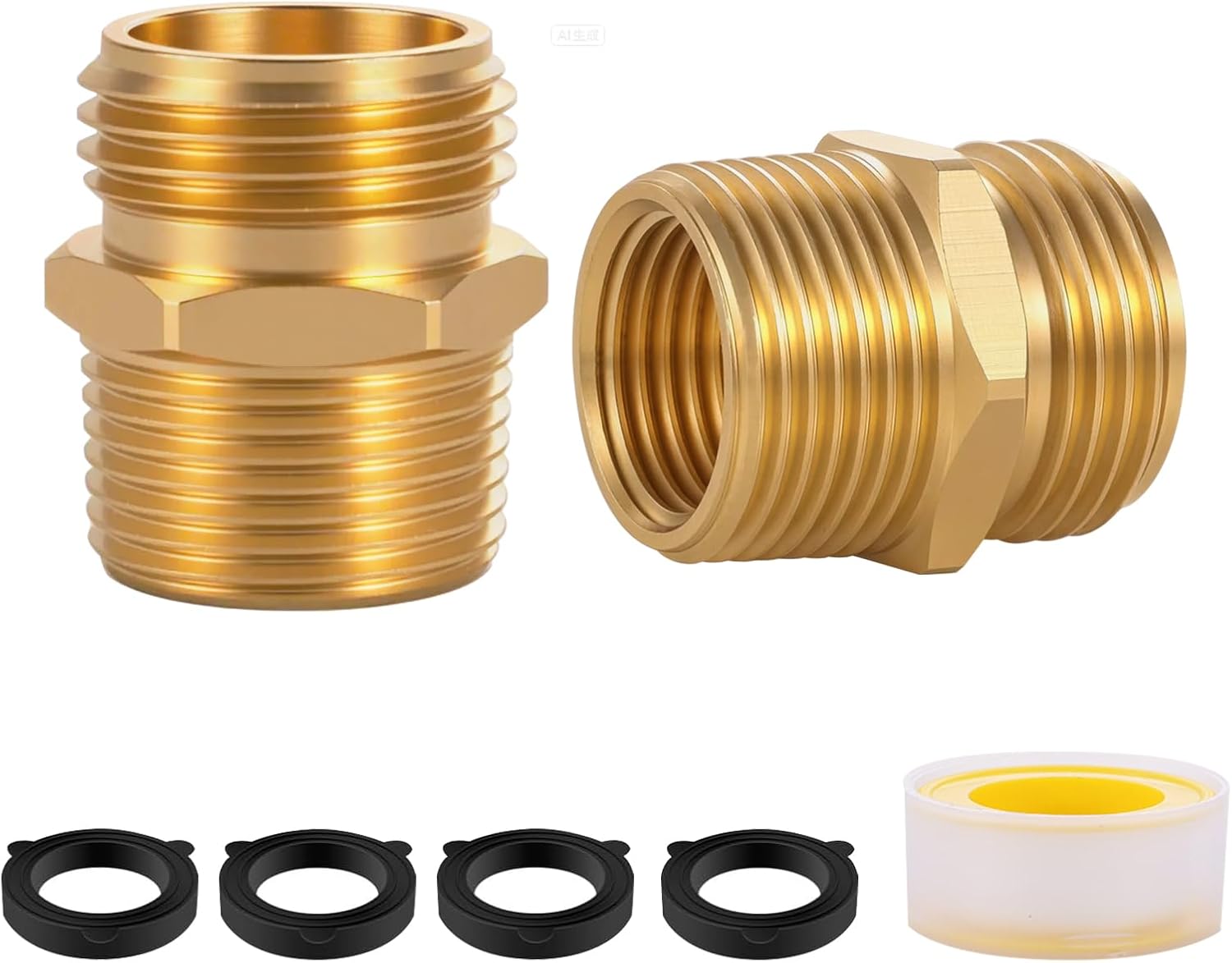 PLUMYHG-3/4" GHT male thread x 3/4" NPT male thread fitting or 1/2" NPT ...