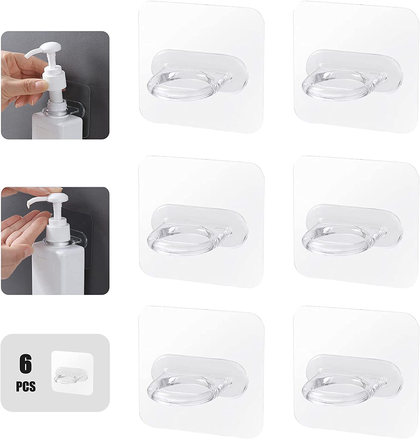 PLUMYHG-Adhesive Shower Gel Bottle Rack,Shampoo Dispenser Holder,Bath ...