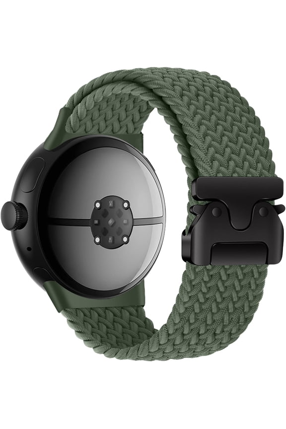 -Band for Pixel Watch 4/3 45mm - Stretchy Nylon Braided Band for Google Pixel Watch 4 45mm 2025, Fit 6.8-10.2 inch Adjustable Wristband with Parachute Buckle for Men Women