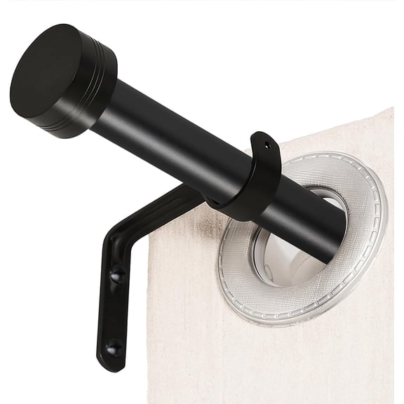 PLUMYHG-Black Curtain Rods 18 to 45 inches,1 Inch Modern Metal Drapery Rods,Adjustable Heavy Duty Curtain Pole Suitable for Bedrooms and Living Rooms(18"-45"Black)