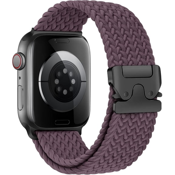 PLUMYHG-Braided Solo Loop for Apple Watch Bands for Women Men 46mm 42mm 40mm 44mm 41mm 45mm 38mm,Parachute Buckle Stretchy Elastic Nylon Sport Strap Wristband for iWatch Series 11 10 9 8 7 6 5 4 SE/U