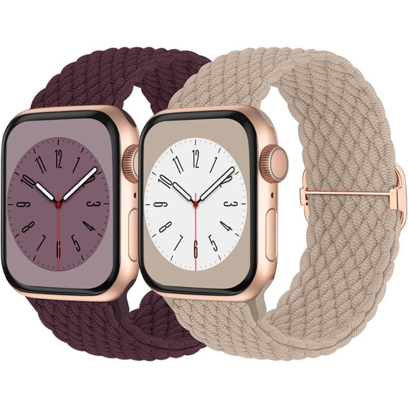 PLUMYHG-Braided Solo Loop Compatible with Apple Watch Band 38mm 40mm 41mm 42mm 44mm 45mm 46mm 49mm Women Men, Adjustable Stretchy Bands Elastic Sport Strap for iWatch Series 11 10 9 8 7 6 5 4 3 2 SE