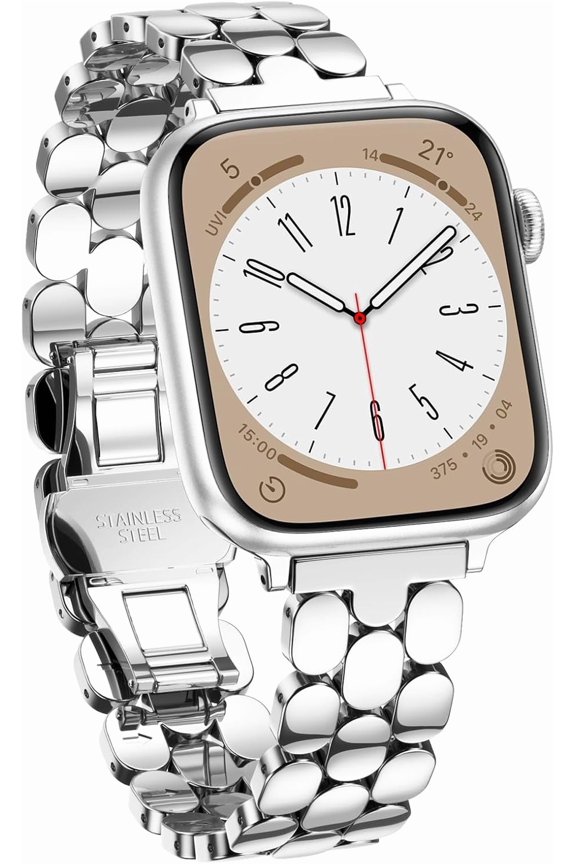 -Compatible with Apple Watch Bands for Women 38mm 40mm 41mm 42mm 44mm 45mm 46mm 49mm, Stainless Steel Luxury Dressy Metal Band for iWatch Series 11/10/9/8/7/6/5/4/3/2/1/SE3/SE2/SE