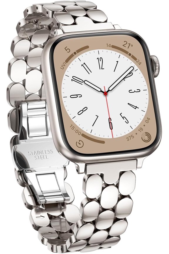 -Compatible with Apple Watch Bands for Women 38mm 40mm 41mm 42mm, Stainless Steel Clasp Luxury Dressy Metal Band for iWatch Series 11/10/9/8/7/6/5/4/3/2/1/SE3/SE2/SE