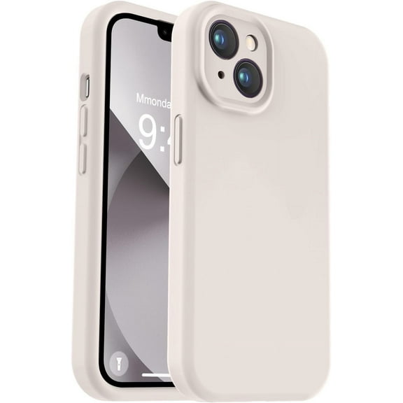 PLUMYHG-Compatible with iPhone 13 Case, Liquid Silicone Upgrade [Camera Protection] [Soft Anti-Scratch Microfiber Lining] Shockproof Phone Case for iPhone 13 6.1 inch - Stone