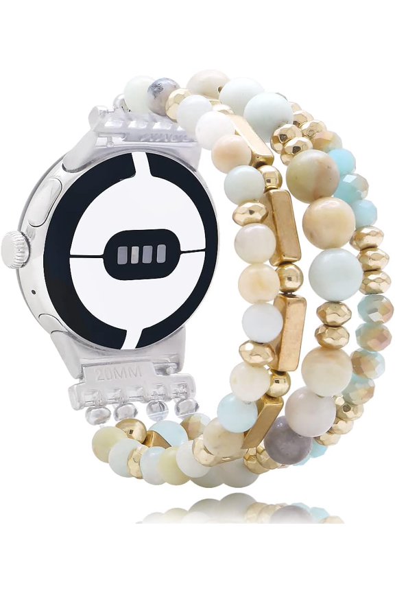 -Compatible with Google Pixel Watch/Pixel Watch 2 Band/Pixel Watch 3 41mm Band Beaded Gemstone Bracelet