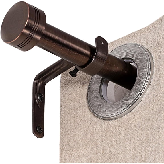 PLUMYHG-Curtain Rods 18 to 88 inches,1 Inch Modern Metal Drapery Rods,Adjustable Heavy Duty Curtain Pole Suitable for Bedrooms and Living Rooms(18"-88"Brushed Crimson Black)