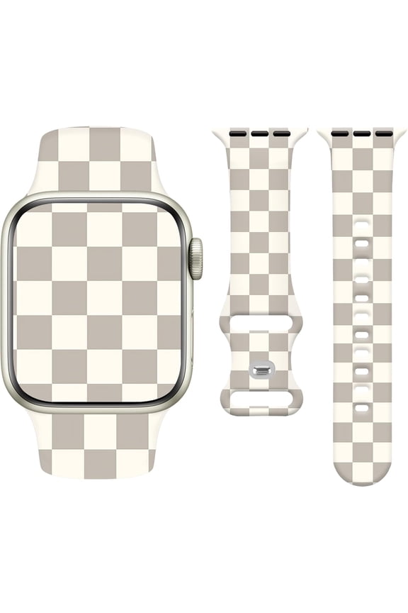 -Cute Watch Band Compatible with Apple Watch Palka Dot and Checkered Strap for Women Man, Soft Silicone Compatible with iwatch Series 11 10 9 8 7 6 5 4 3 2 1 SE Ultra 38 40 41 42 44 45 46 49mm