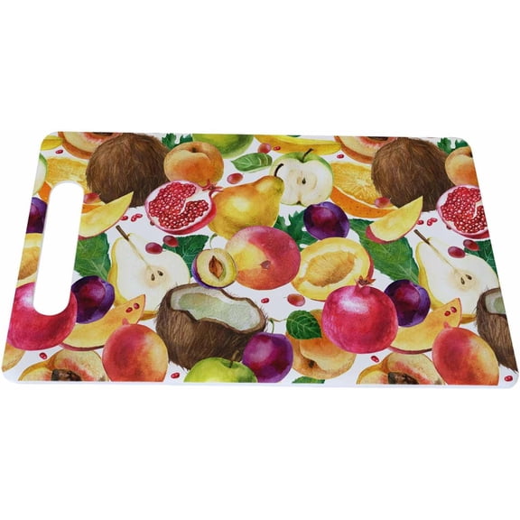 PLUMYHG-Fruit Cutting Board Pomegranate Pear Coconut Mango Peach Orange Grip Handle Chopping Boards Cutting Board for Kitchen Plastic 16" x 10" x 0.24"