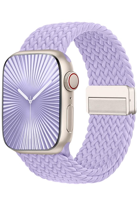 -Magnetic Braided Solo Loop Compatible with Apple Watch Band 38mm 40mm 41mm 42mm 44mm 45mm 46mm 49mm,Stretchy Nylon Sport Strap for iWatch Series 11 10 9 8 7 6 5 4 3 2 1 SE Ultra Ultra 2 Ultra