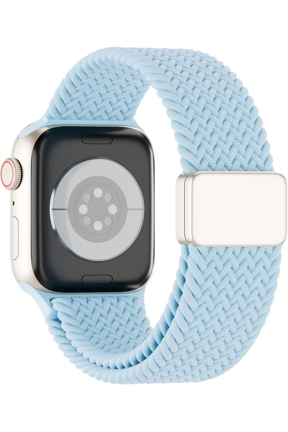 -Magnetic Braided Solo Loop Compatible for Apple Watch Band 42mm 41mm 40mm 38mm 46mm 45mm 44mm 49mm, Stretchy Nylon Sport Elastic Strap for iWatch Bands Series 10 9 8 7 6 5 4 3 2 1 SE Ultra Wo