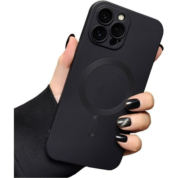 PLUMYHG-Magnetic Case for iPhone 14 Pro Phone Case Accossories with Full Camera Len Protector Durable Silicone Slim Shockproof Cute Cellphone Cover for iPhone 14 Pro-6.1'' Black
