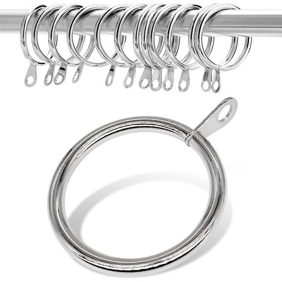 PLUMYHG-Metal Curtain Rings with Eyelet (Silver, 1-1/4 inch 30pcs)