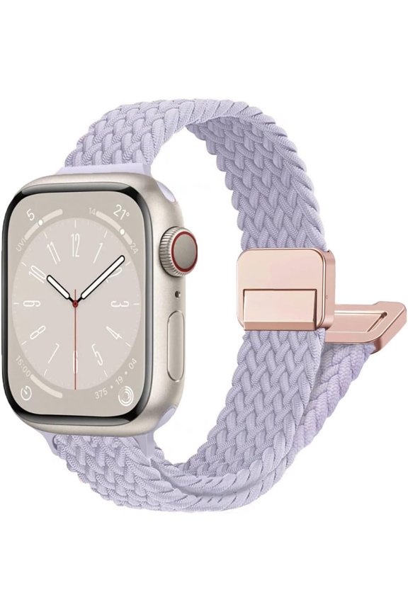 -Mycvlleon Slim Braided Loop with Magnetic Clasp Compatible with Apple Watch Band 38mm 40mm 41mm 42mm Nylon Thin Solo Loop Elastic Straps for iWatch Bands Series 11 10 9 8 7 SE 6 5 4 3 2 1