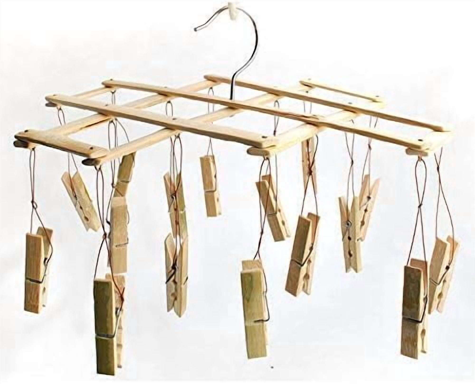 PLUMYHG-Natural Bamboo Clothespin-Folding Clothespin Laundry Dripping ...