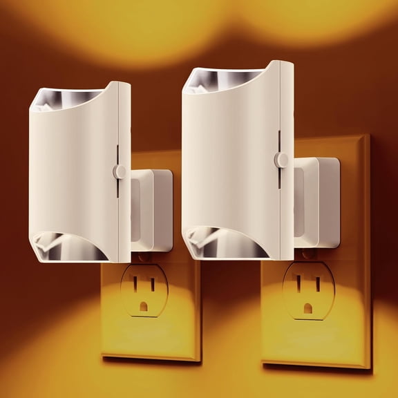 PLUMYHG-Night Lights, Amber Night Light, Dimmable, Sensor, Soft, Yellow, Sleep, Warm, 2 Pack