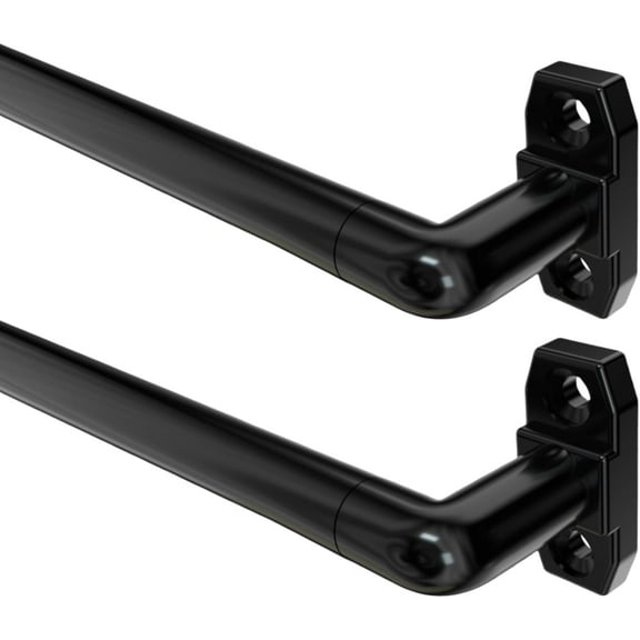 PLUMYHG-Sash Curtain Rod for Windows18-32 Inch, Adjustable 0.8MM Thickness 5/8 In. Diameter, French Door Curtain Rods,Black-(2Pack)