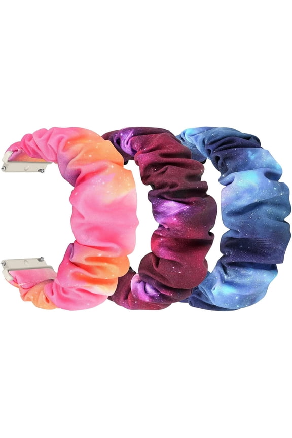 -Scrunchies Watch Bands Compatible with 16mm 18mm 19mm 20mm 22mm Quick Release Replacement Wristband, Stretchy Straps Fabric Bands for Men Women