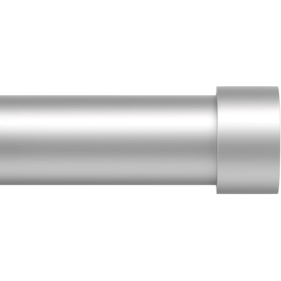 PLUMYHG-Silver Curtain Rods for Windows 66 to 120 inch, Heavy Duty Long Curtain Rod Adjustable, 1 inch Metal Drapery Rods with End Cap Finials, Modern Drapery Rods for Sliding Door, Bedroom, Living R