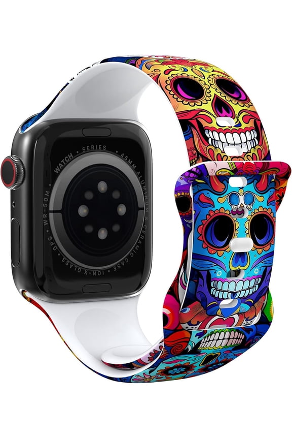 -Stylish design Apple Watch Band Compatible with Apple Watch 38mm 40mm 41mm 42mm 44mm 45mm 46mm 49mm, Soft Silicone Sport Band Straps for iWatch Series 11 10 9 8 7 6 5 4 SE Ultra for Women Man