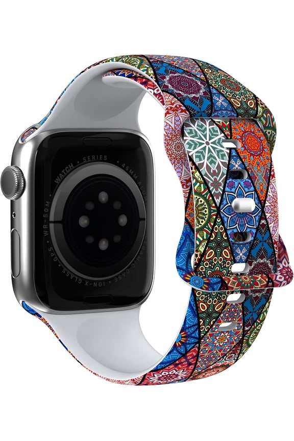 -Stylish design Apple Watch Band Compatible with Apple Watch 38mm 40mm 41mm 42mm 44mm 45mm 46mm 49mm, Soft Silicone Sport Band Straps for iWatch Series 11 10 9 8 7 6 5 4 SE Ultra for Women Man