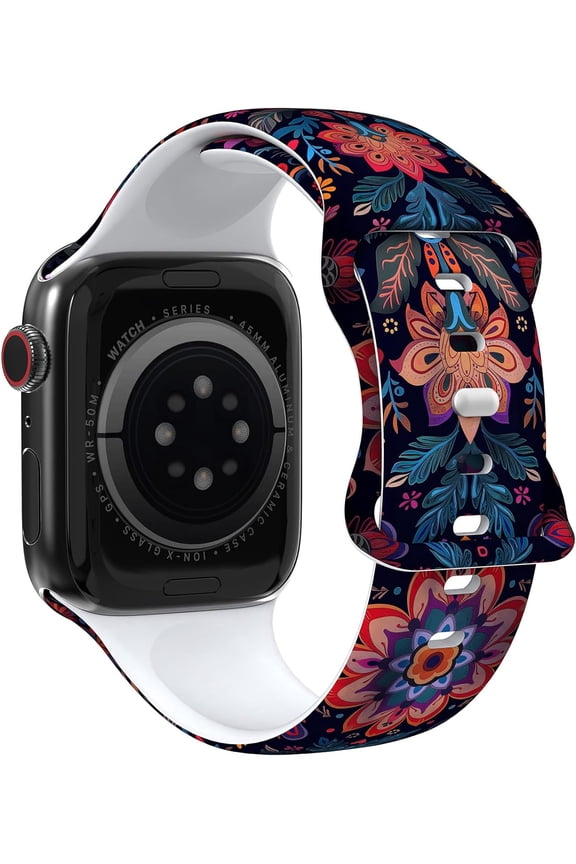 -Stylish design Apple Watch Band Compatible with Apple Watch 38mm 40mm 41mm 42mm 44mm 45mm 46mm 49mm, Soft Silicone Sport Band Straps for iWatch Series 11 10 9 8 7 6 5 4 SE Ultra for Women Man