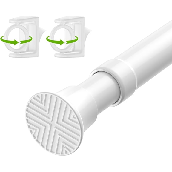 PLUMYHG-Tension Rods 23-48Inch Tension Curtain Rod Adjustable Curtain Rods No Drilling White Tension Rods for Windows Spring rods for Doorway,Closet,Windows