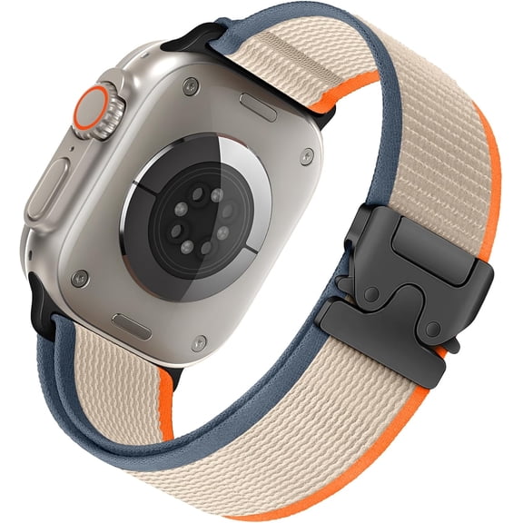 PLUMYHG-Trail Loop Band for Apple Watch Ultra/3/2 Bands 49mm 46mm 45mm 44mm 42mm 41mm 40mm 38mm Men Women,Braided Elastic Weave Nylon Sport Strap Fabric Wristband for iWatch Series 11 10 9 8 7 6 5 4