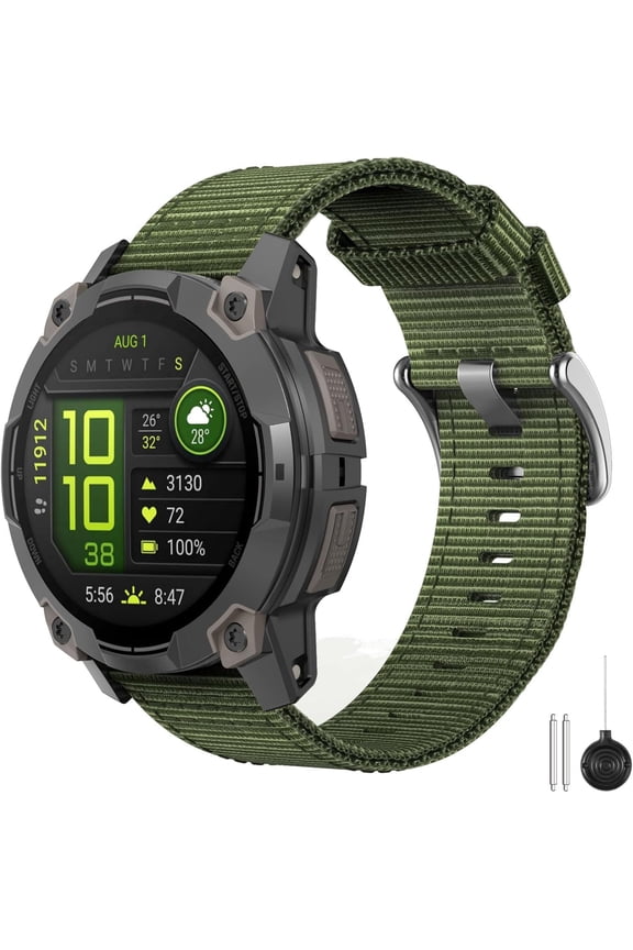 -for Garmin Instinct Watch Band, Soft Nylon 22mm Replacement Watch Strap Compatible with Garmin 45mm Instinct 2/3/2 Tactical/Tide/Esports/Solar