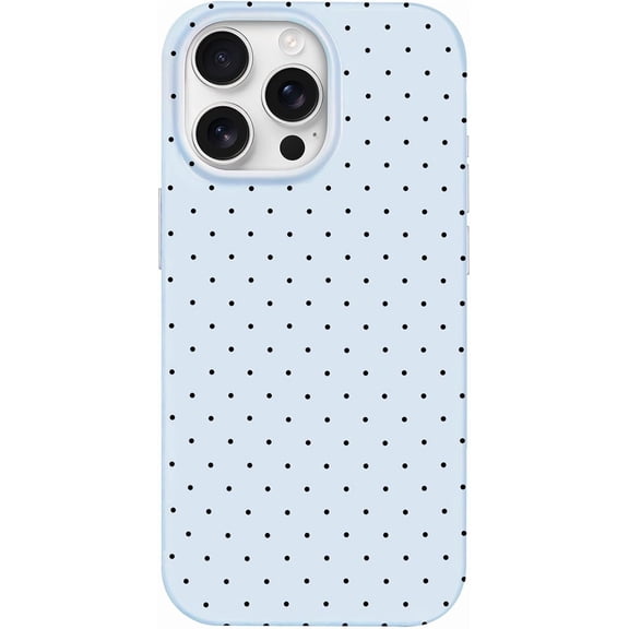 PLUMYHG-for iPhone 14 Pro Case Cute Polka Dot Aesthetic Design Simple Cover 6.1", Thin Slim Anti-Scratch Soft TPU Bumper Shockproof Rubber Protective Phone Cases for Women Girls Girly Boys, Blue