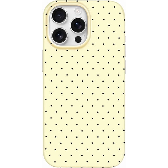 PLUMYHG-for iPhone 16 Pro Case Cute Polka Dot Aesthetic Design Simple Cover 6.3", Thin Slim Anti-Scratch Soft TPU Bumper Shockproof Rubber Protective Phone Cases for Women Girls Girly Boys, Yellow