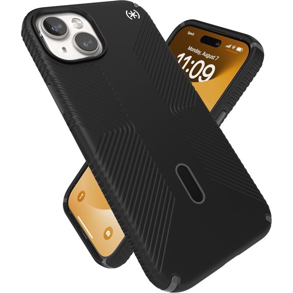 PLUMYHG-iPhone 15 Plus Case - ClickLock No-Slip Interlock, Built for MagSafe, Drop Protection Grip - for iPhone 15 Plus & iPhone 14 Plus - 6.7 Inch Phone Case - Presidio2 Grip Black/Slate Grey/White