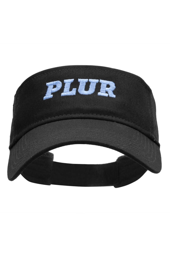 PLUR Embroidered Cotton Twill Sun Visor - Black OSFM