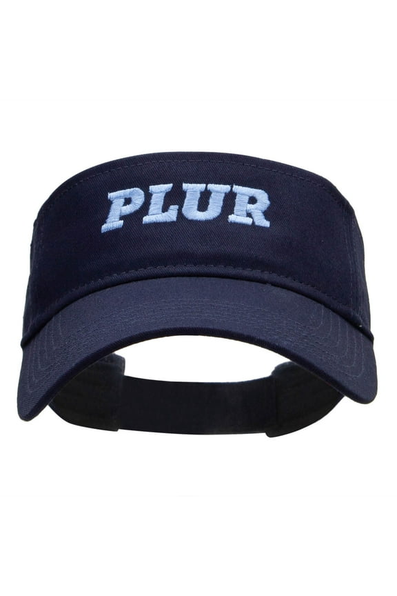 PLUR Embroidered Cotton Twill Sun Visor - Navy OSFM