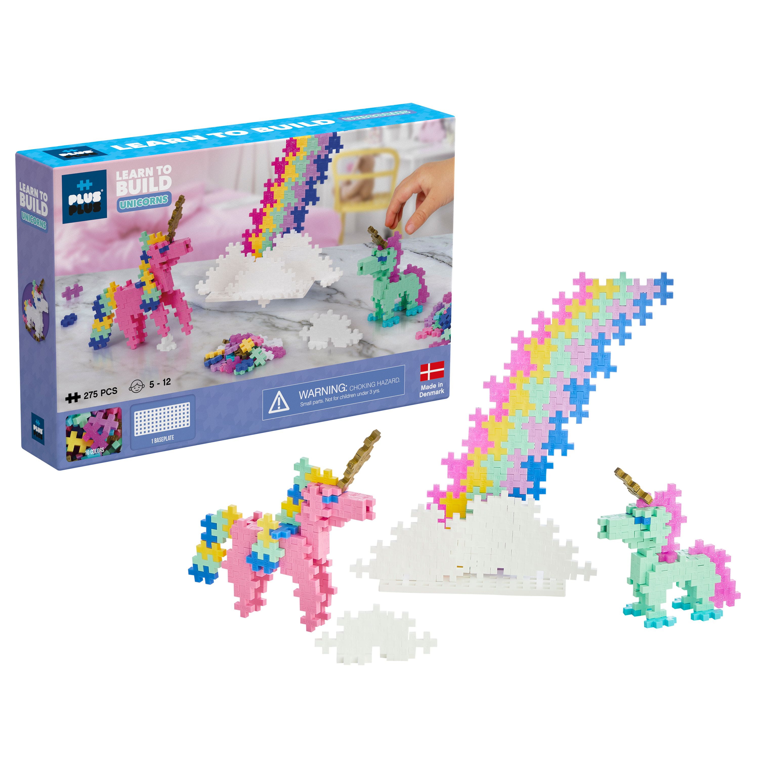PLUS PLUS - Learn to Build Unicorns - 275 Pieces - Stem/Steam Toy- Kids Mini Puzzle Blocks
