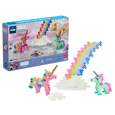 PLUS PLUS - Learn to Build Unicorns - 275 Pieces - Stem/Steam Toy- Kids Mini Puzzle Blocks