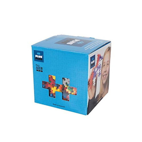 PLUS PLUS - Open Play Set - 600 Piece - Basic Color Mix, Construction Building Stem Toy, Interlocking Mini Puzzle Blocks for Kids