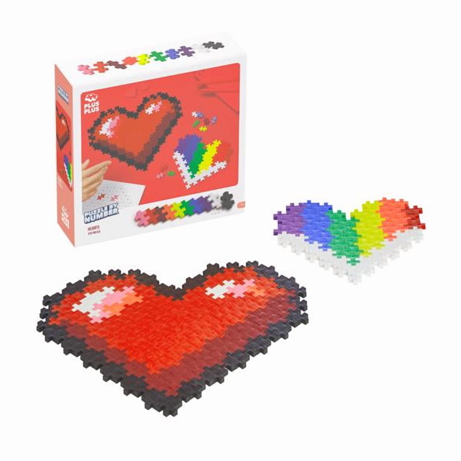 Plus Plus Puzzle By Number Hearts Puzzle Polyethylene Multicolored