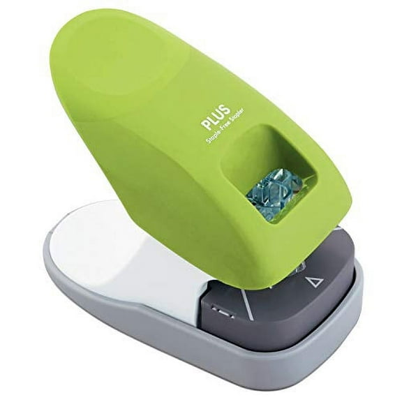 PLUS Paper Clinch Desktop Staple Free Staple Green
